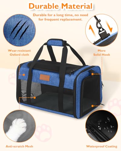 Petux Animal Carrier in 17.0"L x 11.0"W x 9.5"H, Blue