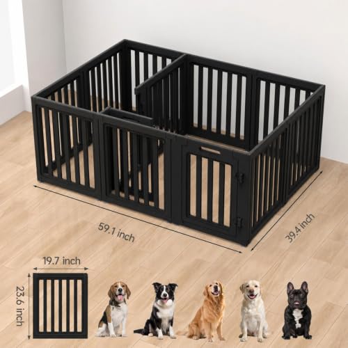 everfront Pet Playpen in 24", Black