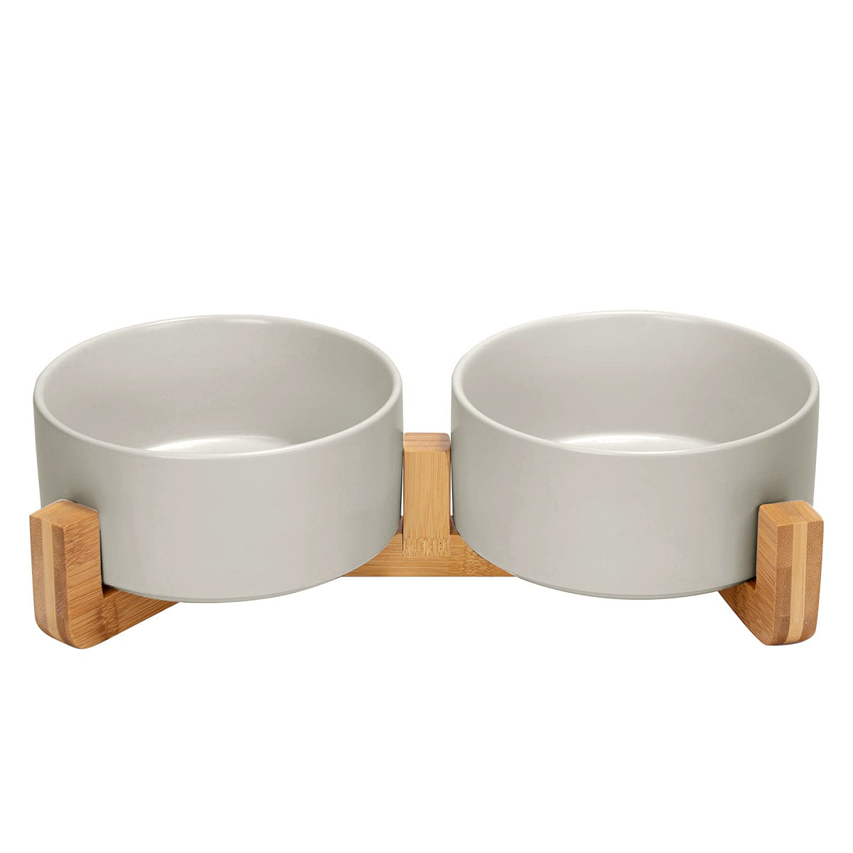 SPUNKYJUNKY Pet Feeder in 3.6 cups, Grey × 2