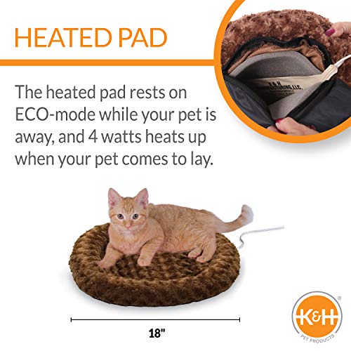 K&H Pet Products Pet Bed Mat in Small 18 Inches Round, Mocha