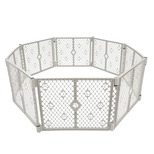 MYPET Pet Playpen in 8-Panel, Light Gray