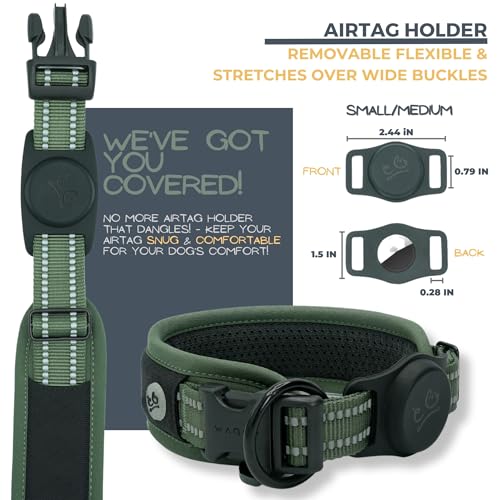 WaggyLife Animal Collar in S (13.8"-17.7"), Green