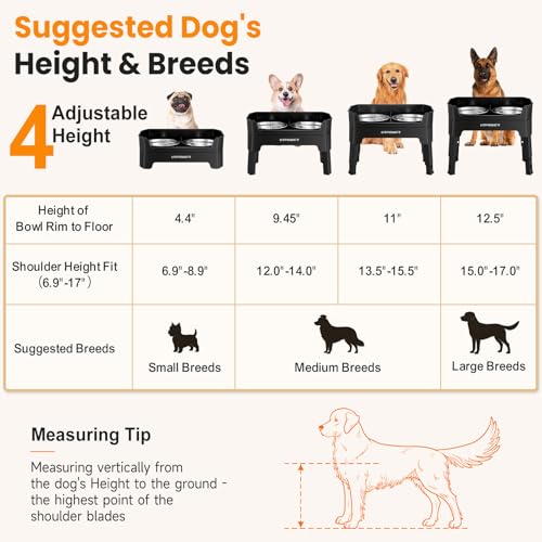 URPOWER Pet Feeder in Large, Black