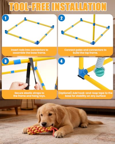Grevigily Pet Toy in 23.6x15.7x15.7inch, Yellow + Blue