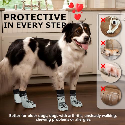 ROUWINNE Paw Hoof Protector in XS(Pack of 4), Light Grey and Black