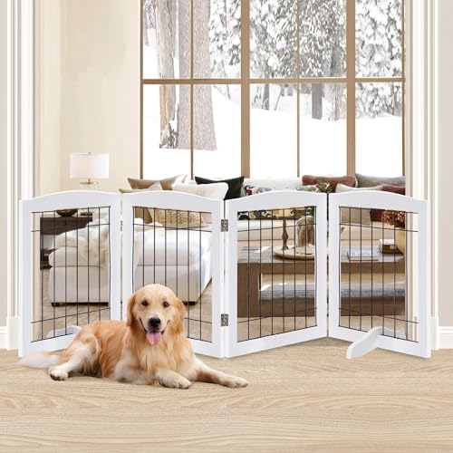 LZRS Temporary Gate in 30"Height-4 Panel, White