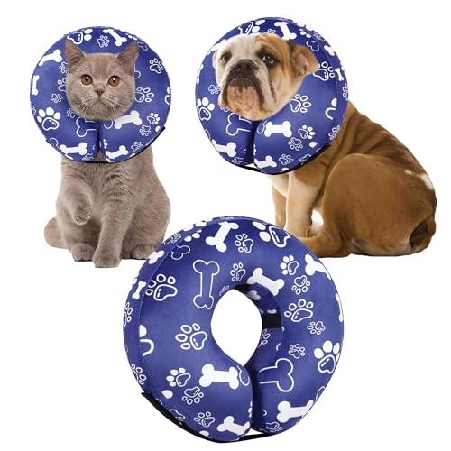 Cneo Animal Recovery Collar Cone in S（neck 4"-7"）, Darkblue