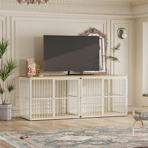Lyromix Animal Cage in 43.3"L x 29.9"W x 33.1"H, Natural Beech