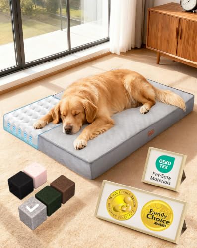OhGeni Pet Bed Mat in 41" x 28" x 4" (For Crate), 01-Gray
