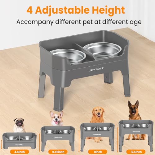 URPOWER Pet Feeder in Large, Grey
