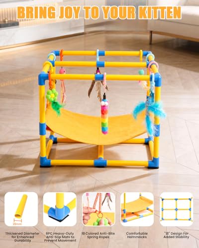 Grevigily Pet Toy in 23.6x15.7x15.7inch, Yellow + Blue