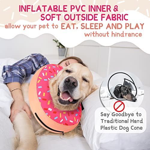 Supet Animal Recovery Collar Cone in S(Neck 7"-9.5"), Donut Pink