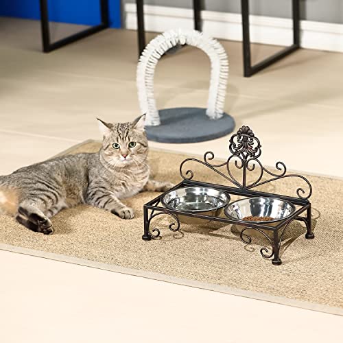 Aifeorzo Pet Feeder in 3.54" Height Black, black