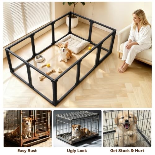 EVOTAILS Pet Playpen in 24", Black