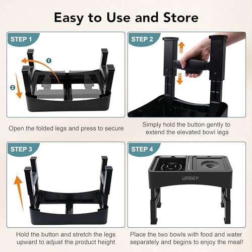 UPSKY Pet Feeder in C-3 in 1 (Black)