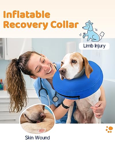 Supet Animal Recovery Collar Cone in XS(Neck 4"-7"), Solid Blue