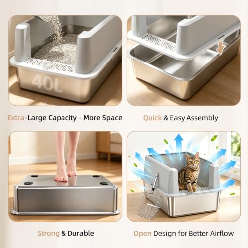 WoofiGo Litter Box in X-Large, XL-Cool Grey