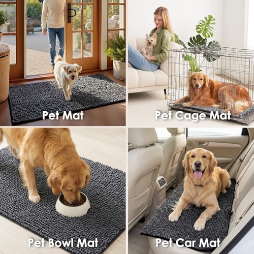 EHEYCIGA Pet Bed Mat in 24x16inch, Dark Grey