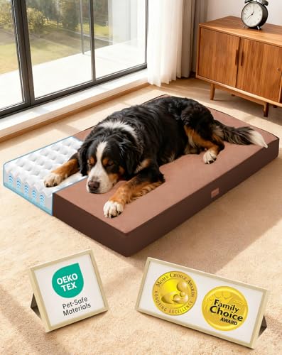 OhGeni Pet Bed Mat in 47" x 29" x 4" (For Crate), 04-Brown
