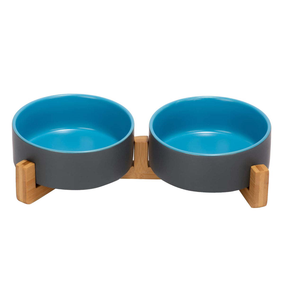 SPUNKYJUNKY Pet Feeder in 1.7 cups, Blue-Grey × 2