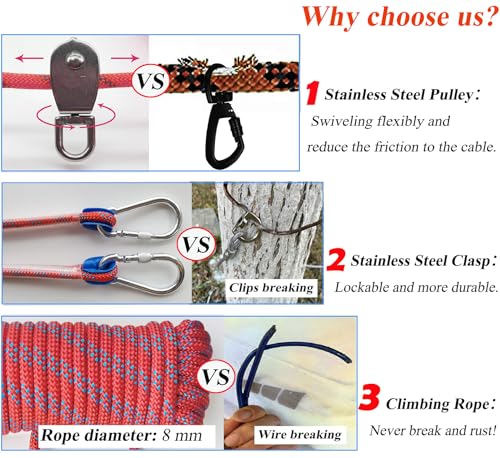 SIAELT Leash in 50Ft, Red