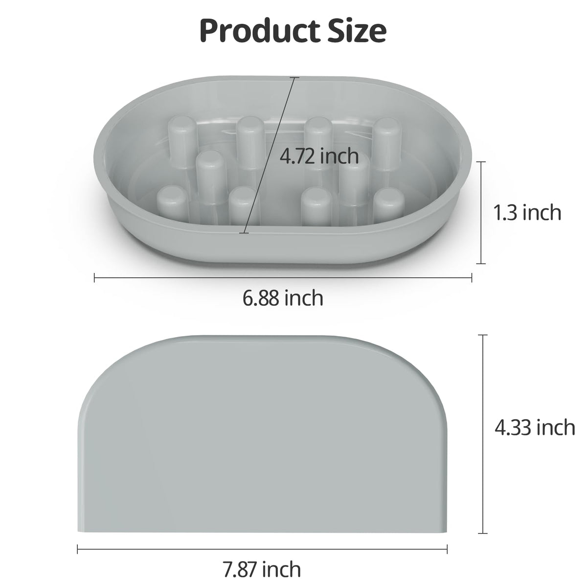Baofum Pet Feeder in 2+1 Pack, Gray Bowls