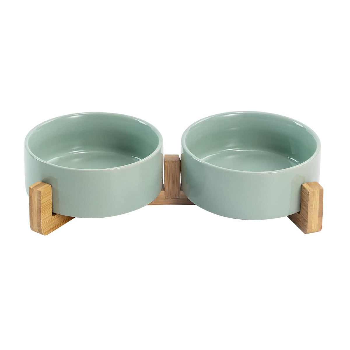 SPUNKYJUNKY Pet Feeder in 1.7 cups, Morandi Green × 2