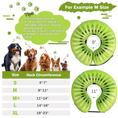 Cneo Animal Recovery Collar Cone in S（neck 4"-7"）, Kiwi
