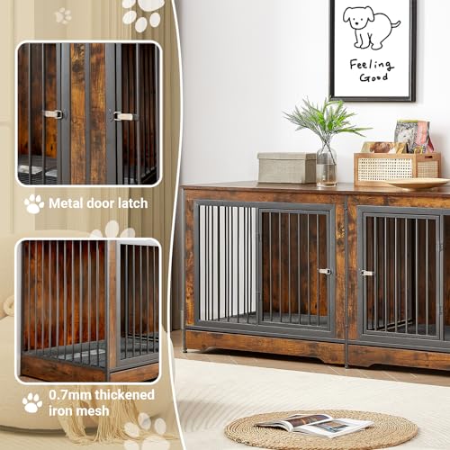 Rovibek Animal Cage in 75.0"L x 27.0"W x 32.0"H, Brown