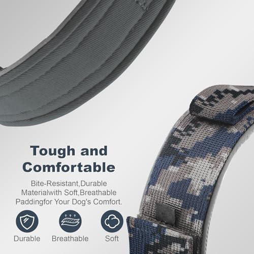 YaoTya Animal Collar in M(15"-18.5"), Camouflage Grey