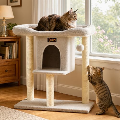 Feliskyn Pet Activity Structure in 28 Inches, Light Grey