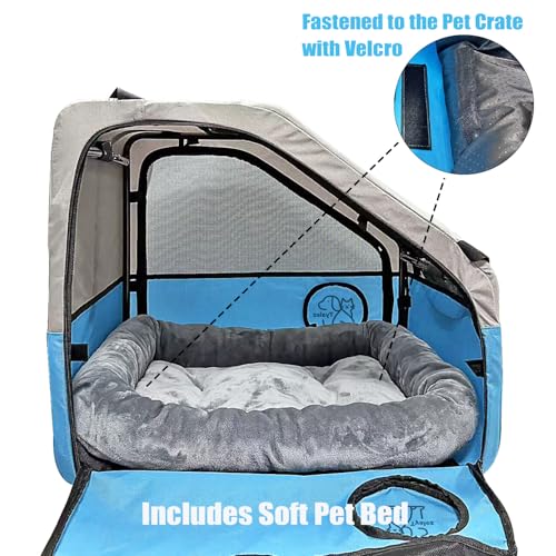 Tyalez Animal Carrier in 21.5"L x 25.0"W x 24.0"H, Blue, Grey