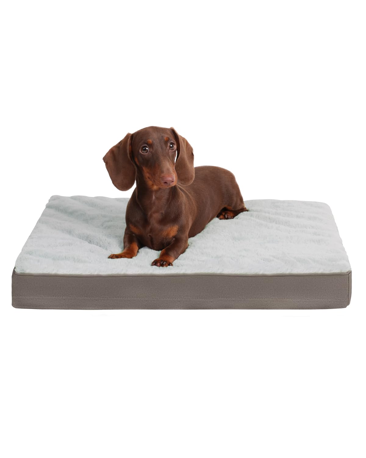 KSIIA Pet Bed Mat in 17.0"L x 12.0"W x 2.5"Th, Light Grey