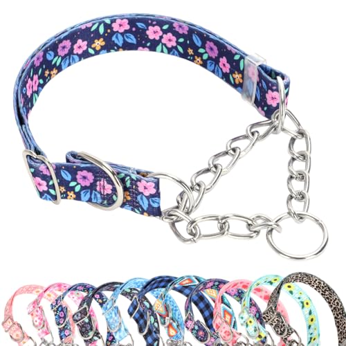 Hotlion Animal Collar in M(Neck 15"-20"), Purple Floral