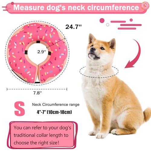 Cneo Animal Recovery Collar Cone in S（neck 4"-7"）, Pink
