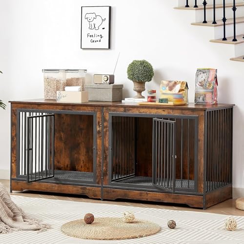 Rovibek Animal Cage in 75.0"L x 27.0"W x 32.0"H, Brown