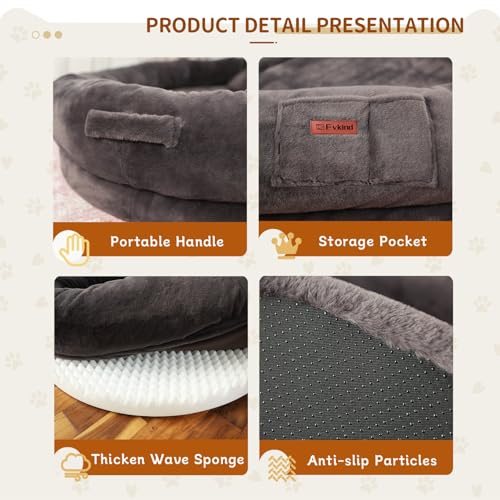 Fvkind Pet Bed Mat in 70"L×33"W×12"Th, Dark Grey