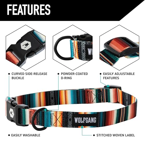Wolfgang Man & Beast Animal Collar in Small (5/8 Inch x 8-12 Inch), LostArt Print