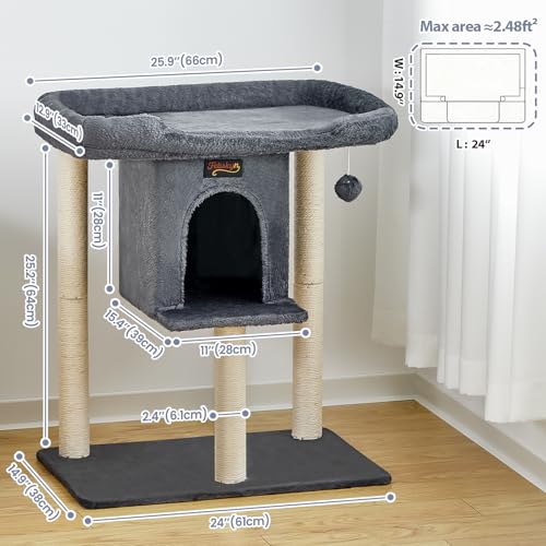 Feliskyn Pet Activity Structure in 28 Inches, Dark Grey