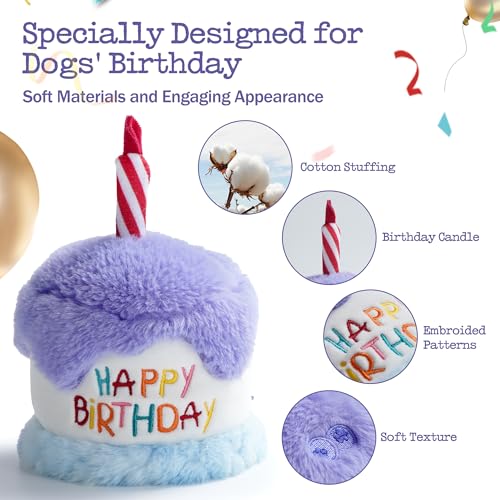 Fuzzwoof Pet Toy in Small Medium Large, Purple, white