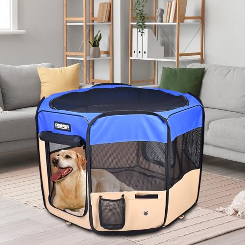 JESPET Pet Playpen in 36x36x24 Inch (Pack of 1), Blue