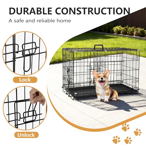 FDW Animal Cage in 30.0"L x 18.0"W x 20.0"H, Dark Black