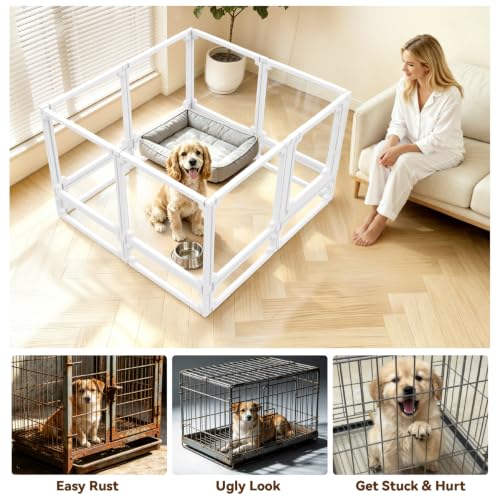 EVOTAILS Pet Playpen in 34", White