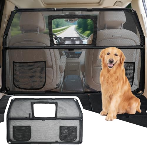 GEVINFA Pet Supplies in 52" Wide Dog Car Barrier, Black