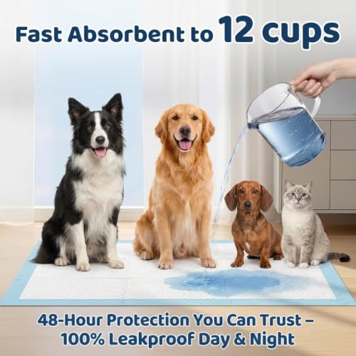 Gimars Disposable Incontinence Surface Protector in 36"x48" 40 Count, Blue