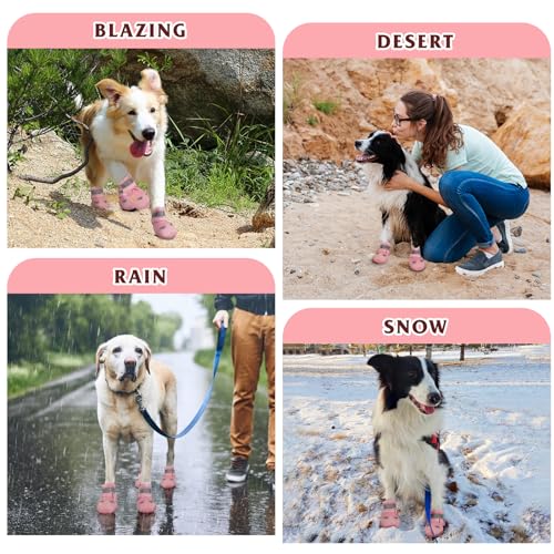 FISHOAKY Paw Hoof Protector in Size 2: 1.77''x2.3''(W*L), Pink
