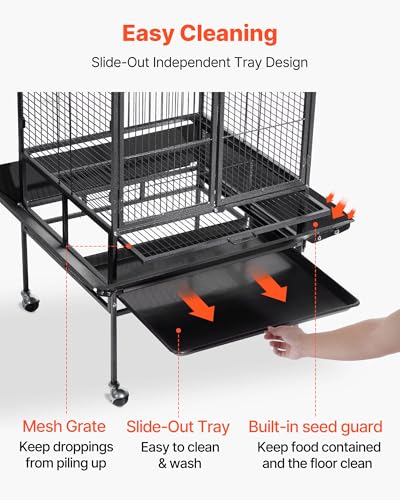VEVOR Animal Cage in 32.7"L x 31.1"W x 82.7"H, Black