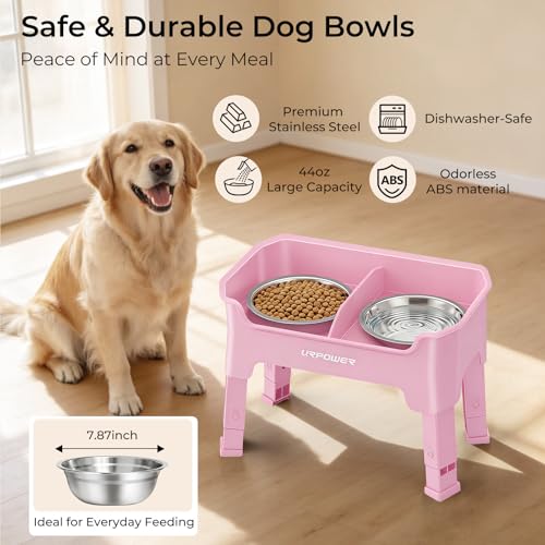 URPOWER Pet Feeder in Medium, Pink