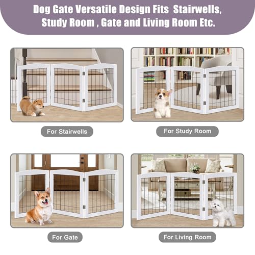 LZRS Temporary Gate in 24"Height-3 Panel, White