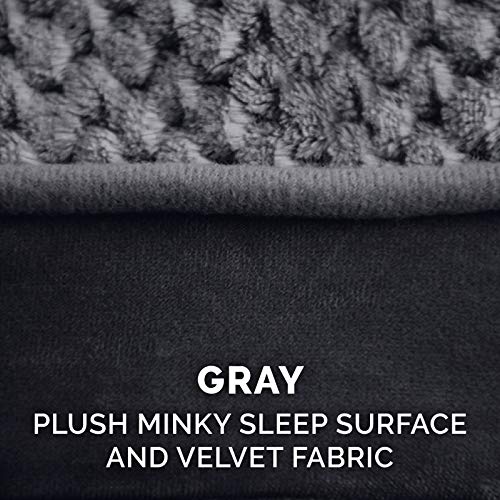 Furhaven Pet Bed Mat in Large, Minky Plush & Velvet (Gray)